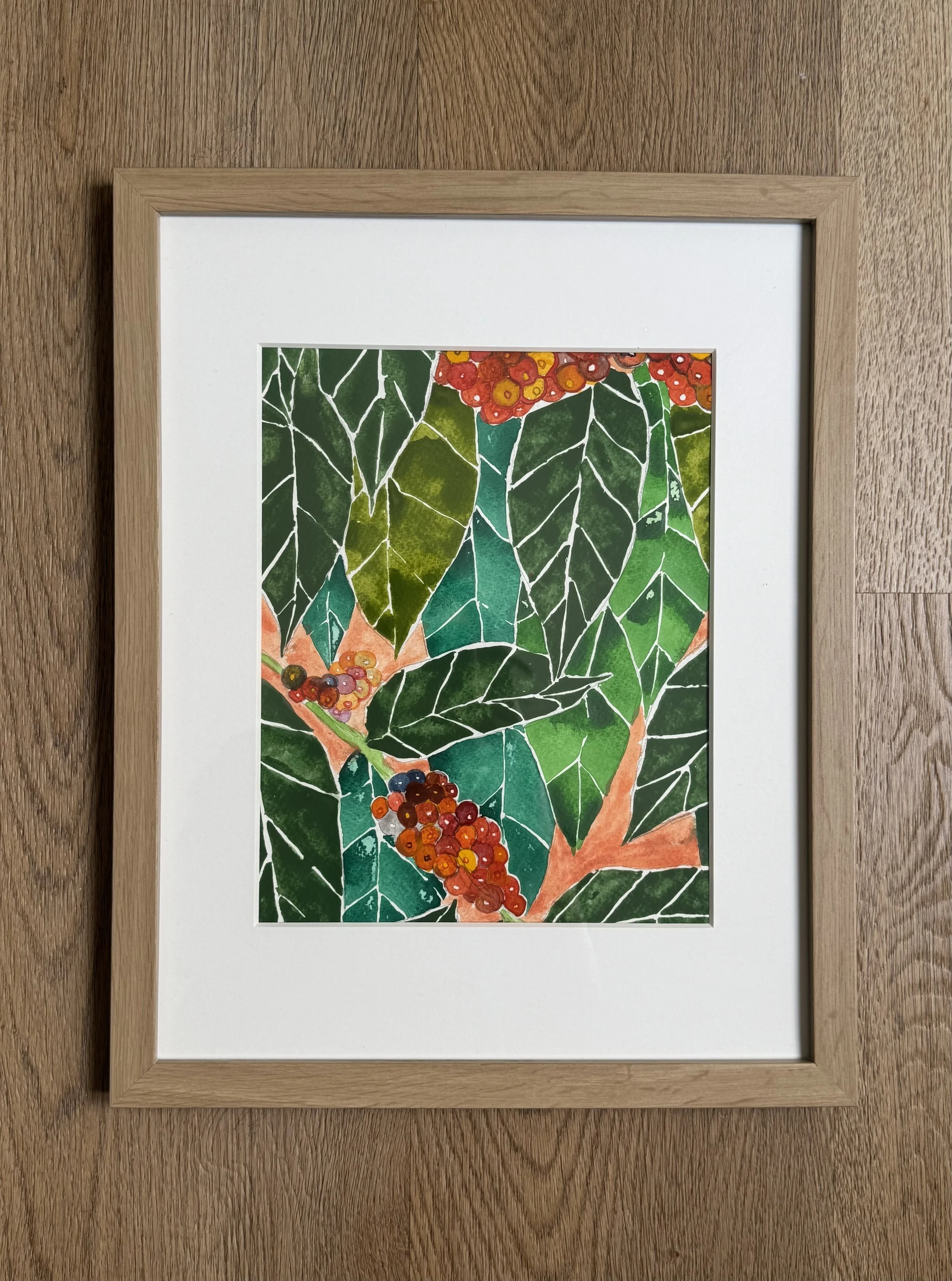 Coffee Plant Original Painting 8x10