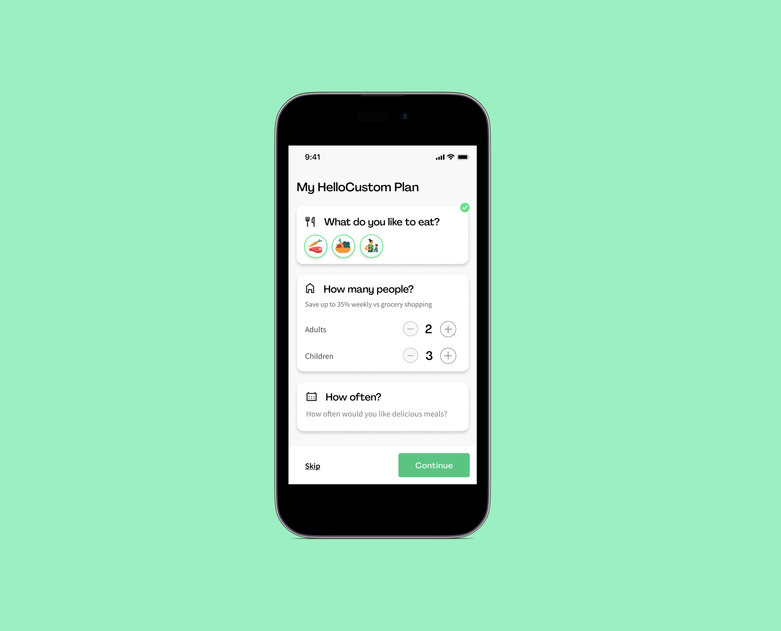 Single Question Sign Up