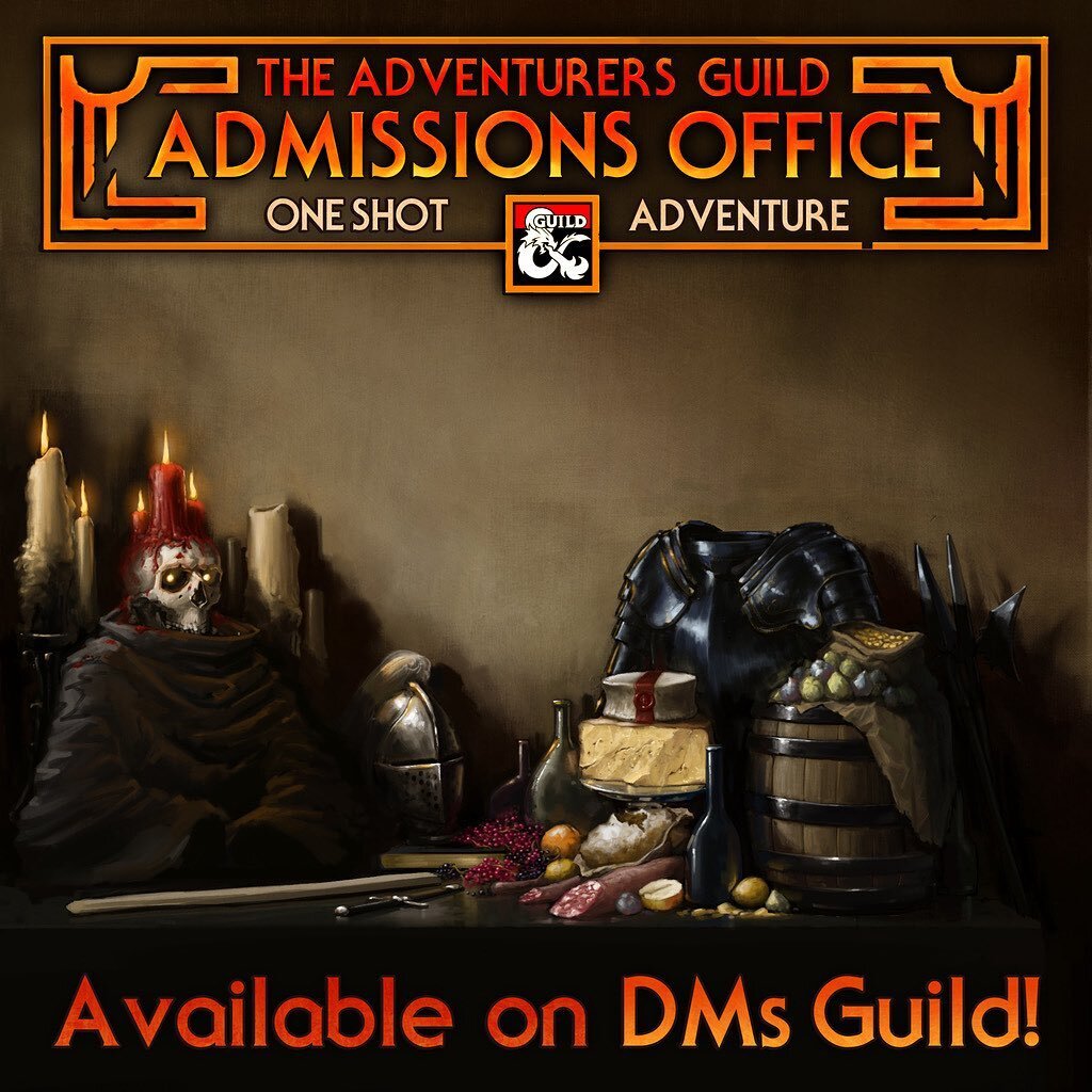 Finally, a one-shot adventure unlike any other. Available now on the DMs Guild!
.
Link in Bio.
.
Don&rsquo;t delay! Join the adventurers guild today! But first you must pass the ENTRANCE EXAMINATION. A dungeon crawl Featuring:
Brain-teasing puzzles 
