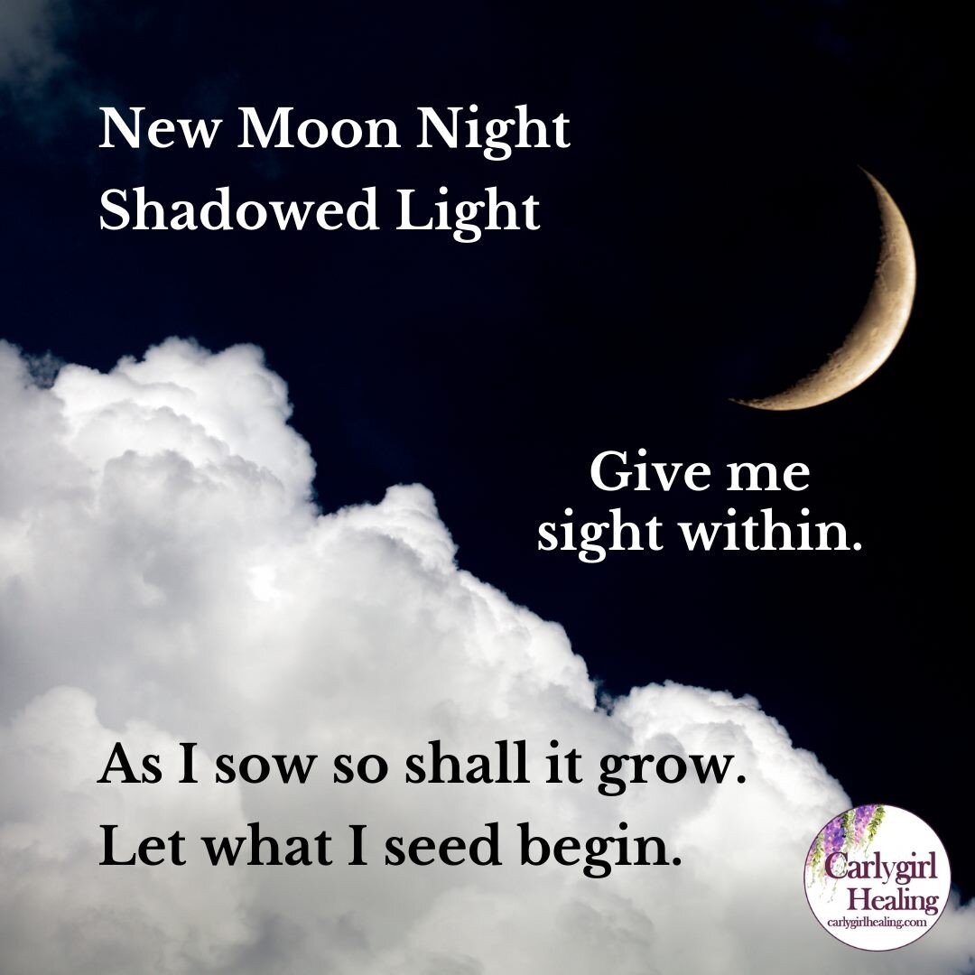 New Moon Affirmation~

New Moon Night, Shadowed Light, Give me sight within. As I sow so shall it grow. Let what I seed begin. 

Interested in exploring this new moon further? Join me in a group New Moon meditation TONIGHT at 7:30PM ET. Registration 
