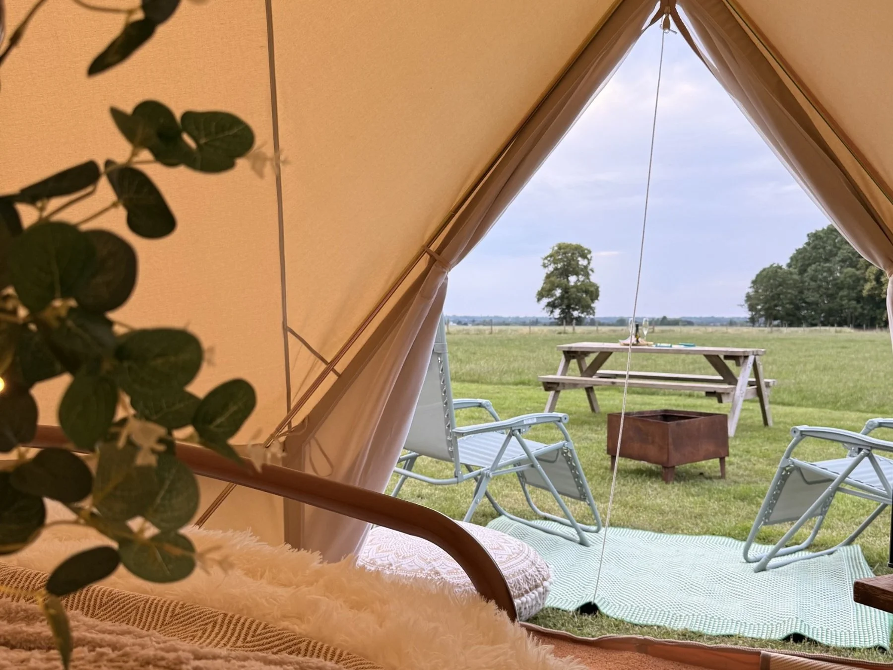 Our bell tent field overlooks historic Abingdon