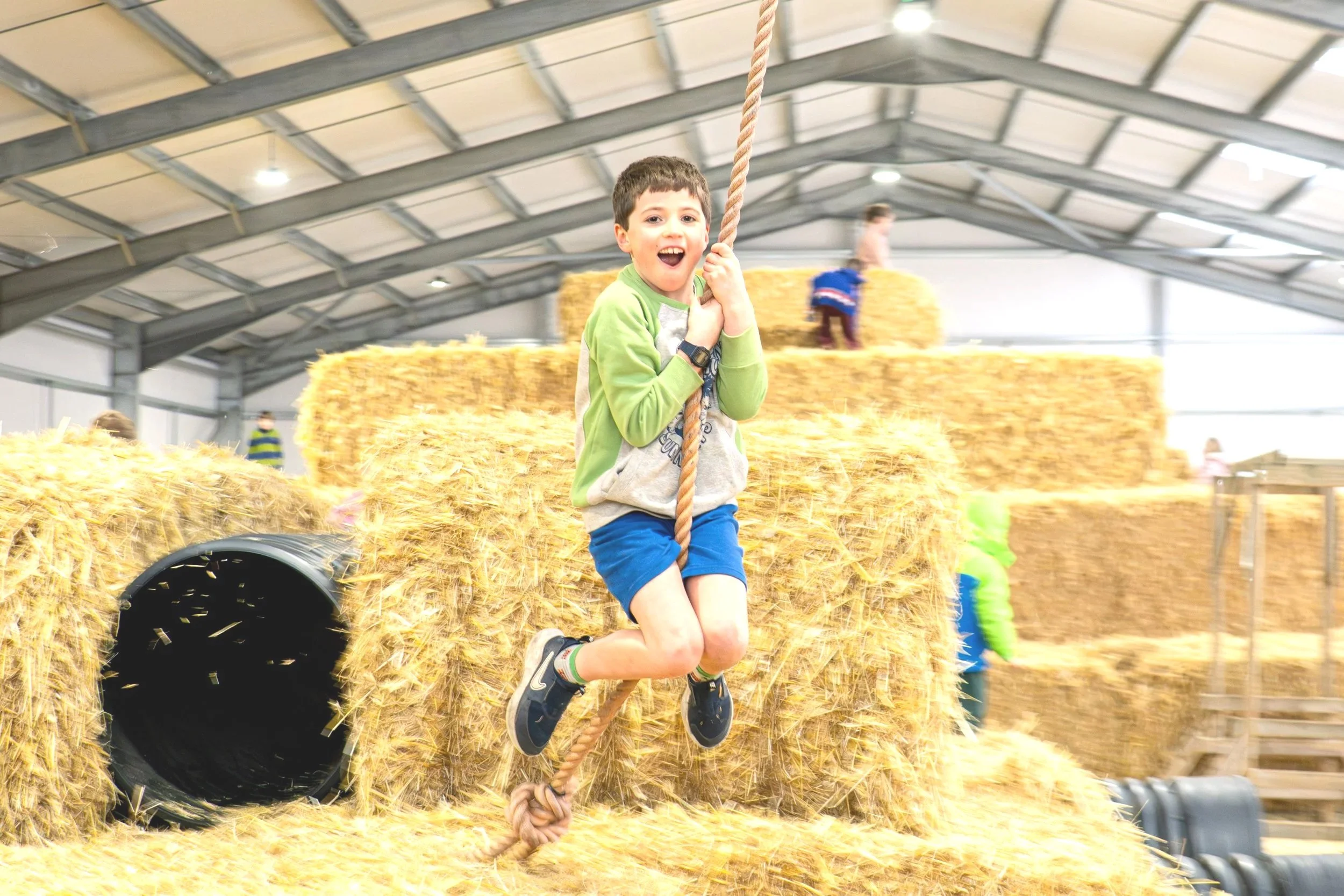 Bale Play in a Barn