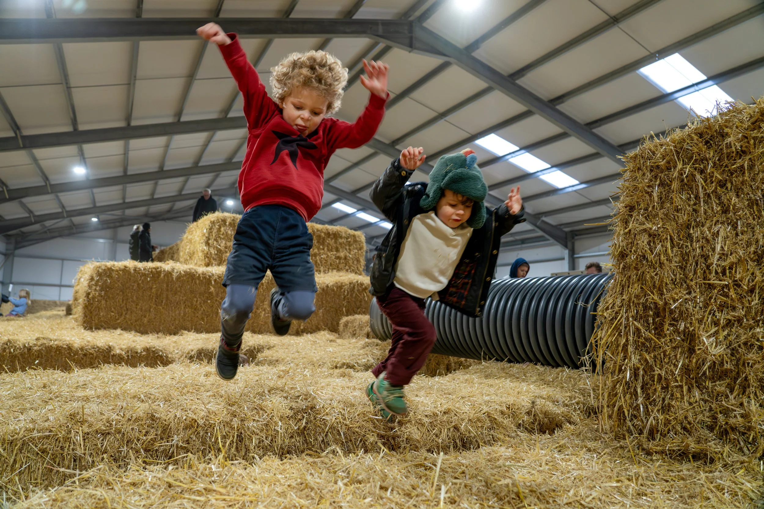 Bale Play in the Barn at High Lodge Farm