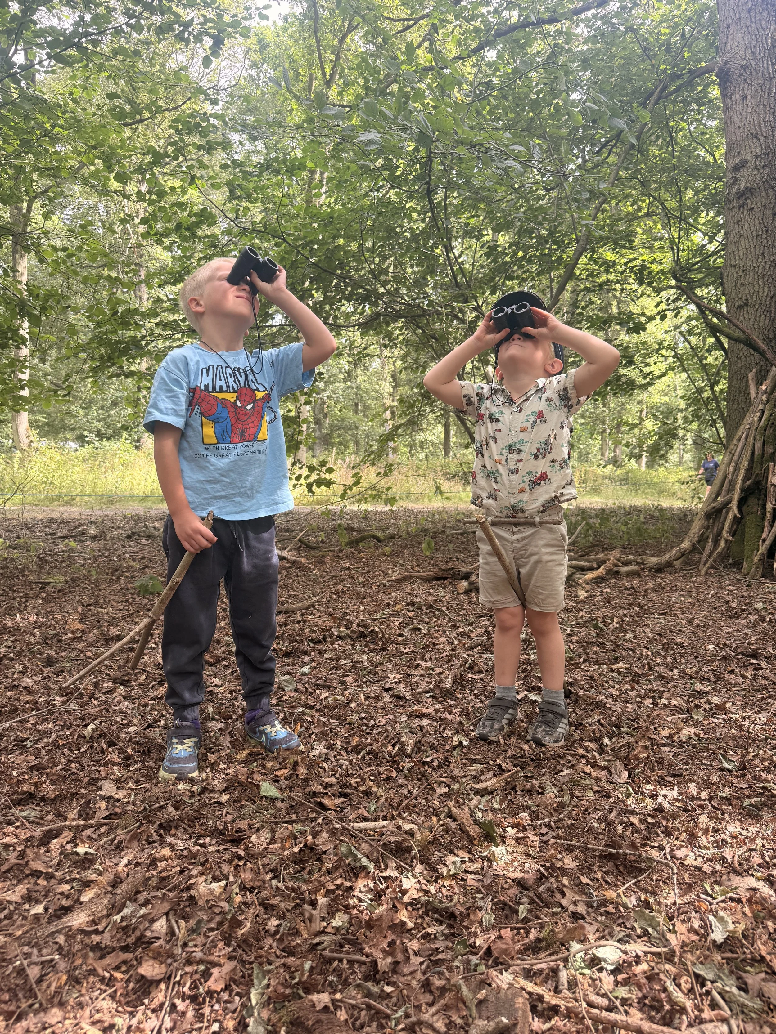 Watching for birds at our forest-school style stay-and-play