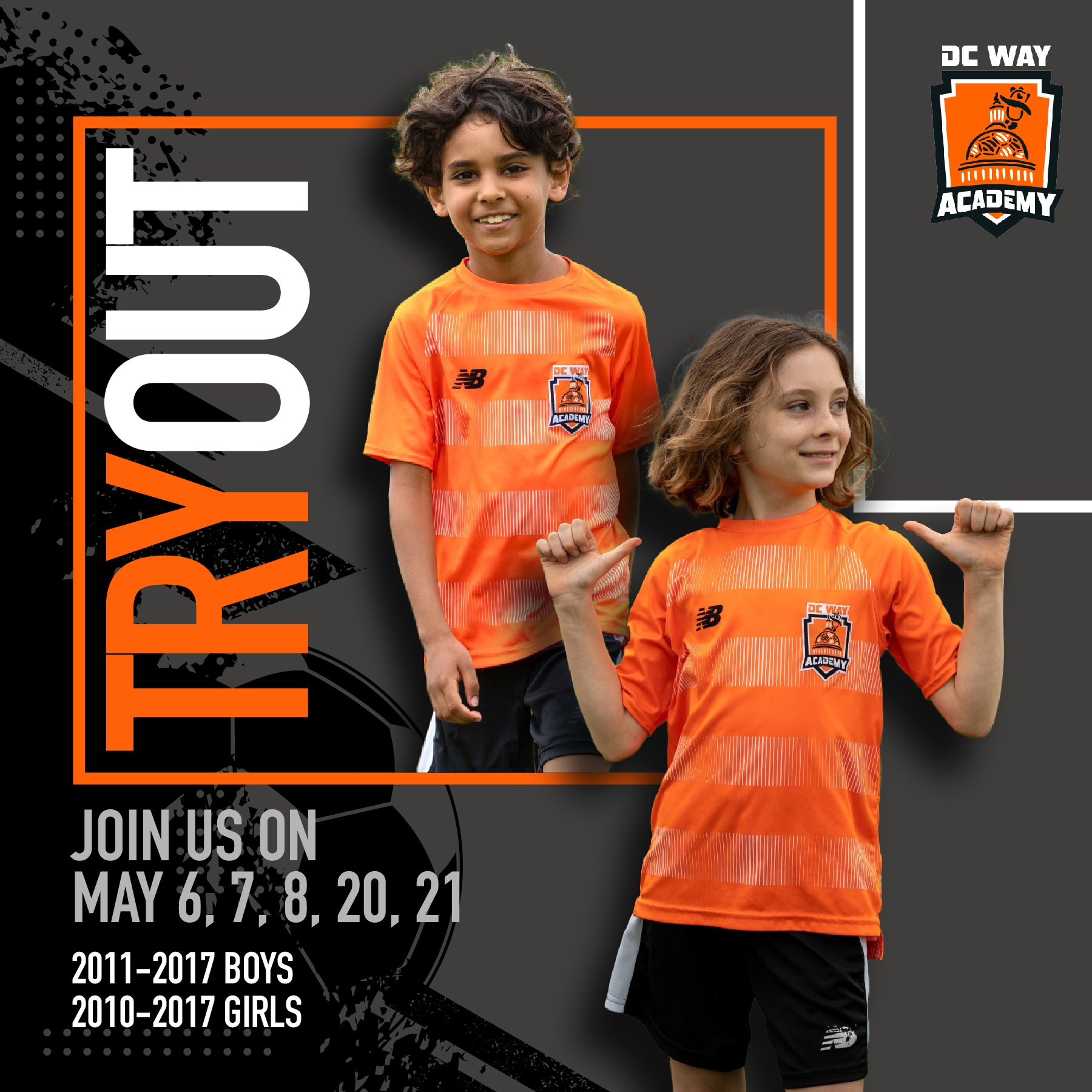 🔥 Are you ready to showcase your skills and join our elite teams? ⚽️
 
📢 Attention aspiring athletes! The schedule for DC Way Academy's 2024/25 season tryouts is officially out, and registration is open! It's time to lace up your cleats and step on