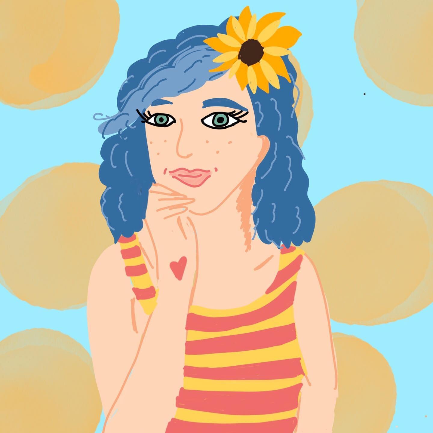 Trying to get back into drawing after a long break with #funwithfaces from @charlyclements 

Todays prompt was sunflower, tattoo, pattern. Given how long it&rsquo;s been I&rsquo;m pretty happy with this, although hands are hard!