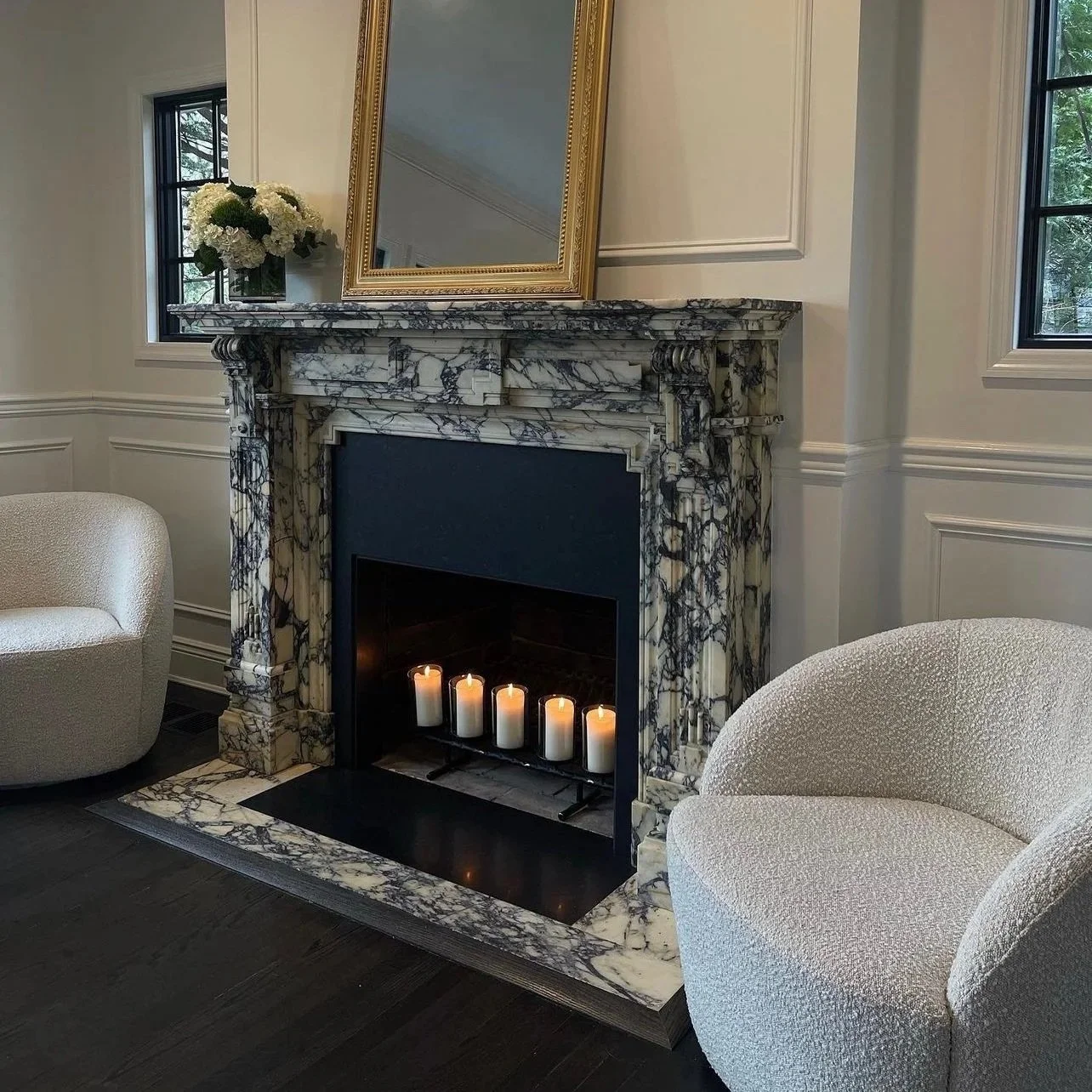 Stone fireplace restoration by Intermarble in Port Washington, New York