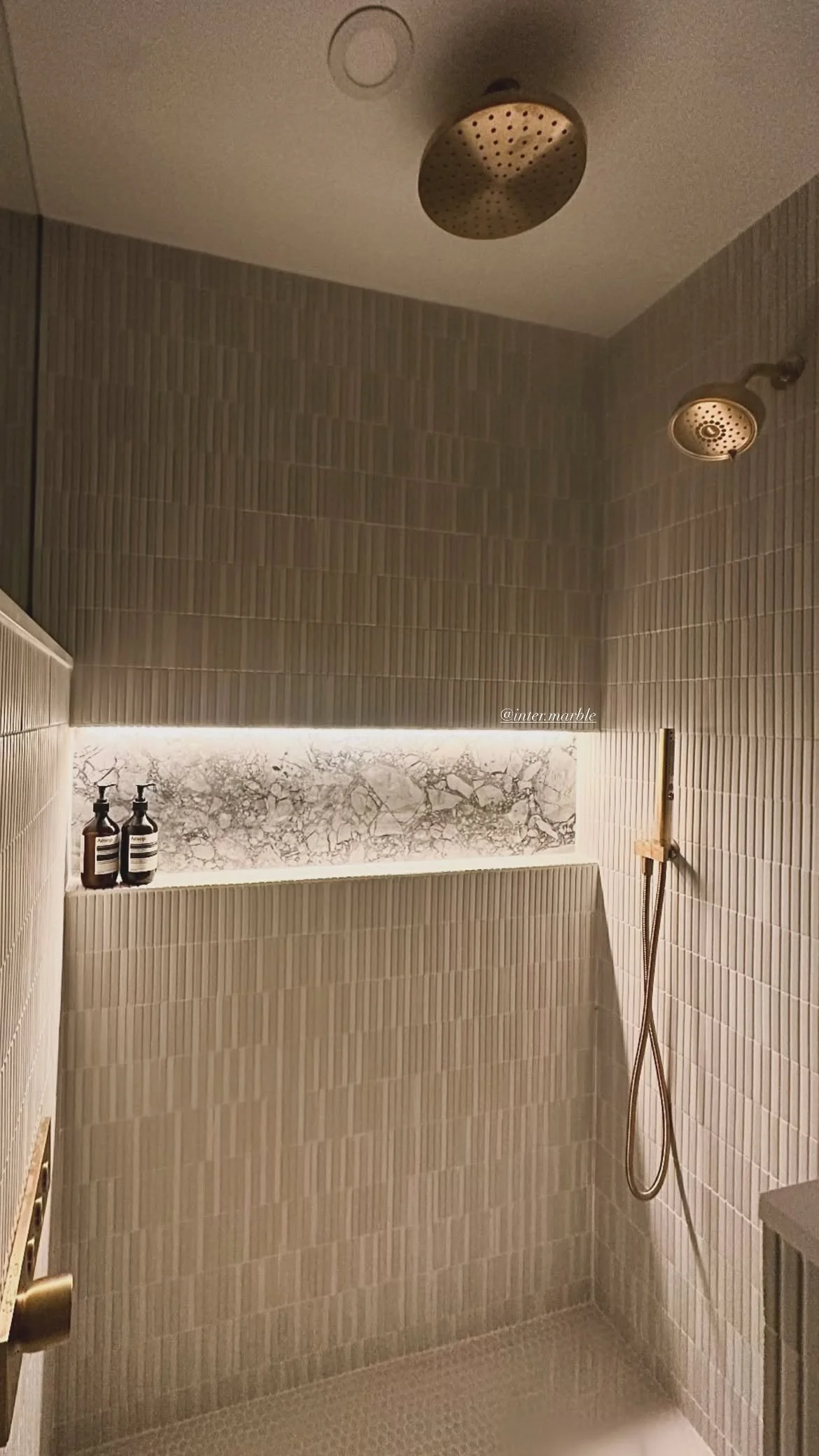 Custom shower wall detailing by Intermarble in Port Washington, New York