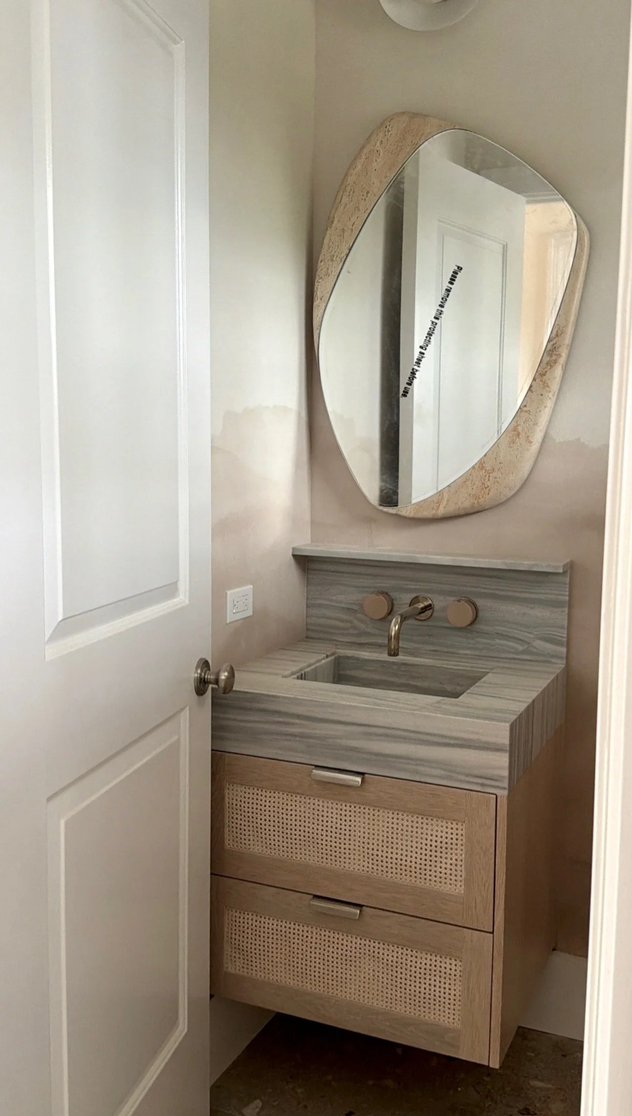 Siberian white marble custom bathroom vanity sink in West Hampton Beach, NY by Intermarble Fabrication