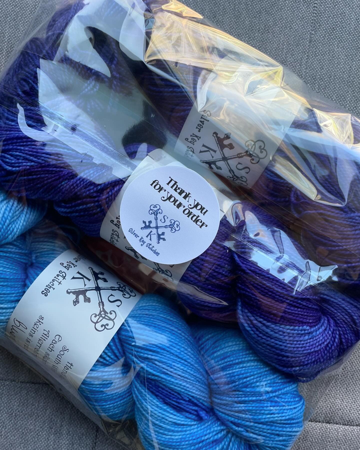 Violet Daze and Bluebell are headed to a lovely Yarnie today!  I love seeing the color combinations you all make 💜 #yarn #handdyed #handdyedyarn #violet #bluebell #indiedyersofinstagram #indiedyer #yarniesarethebest