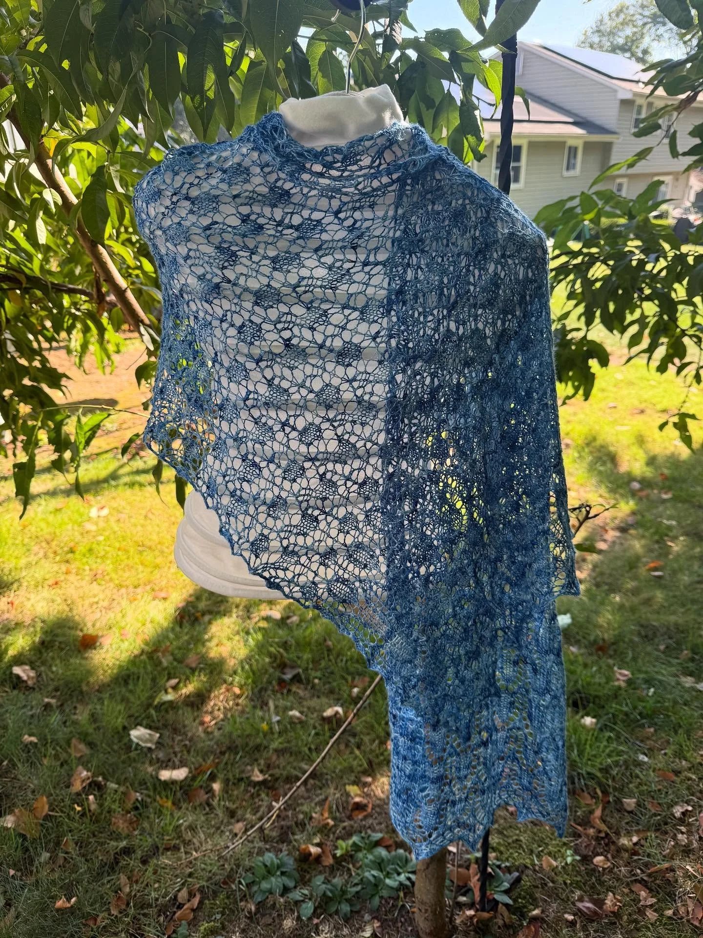 Happy Halloween Friday and today my newest pattern, the Elysian Stole is out in the world!  Wider and longer than a traditional scarf, this stole is beautiful and versatile. You only need one skein of laceweight for this!  The pattern is available no