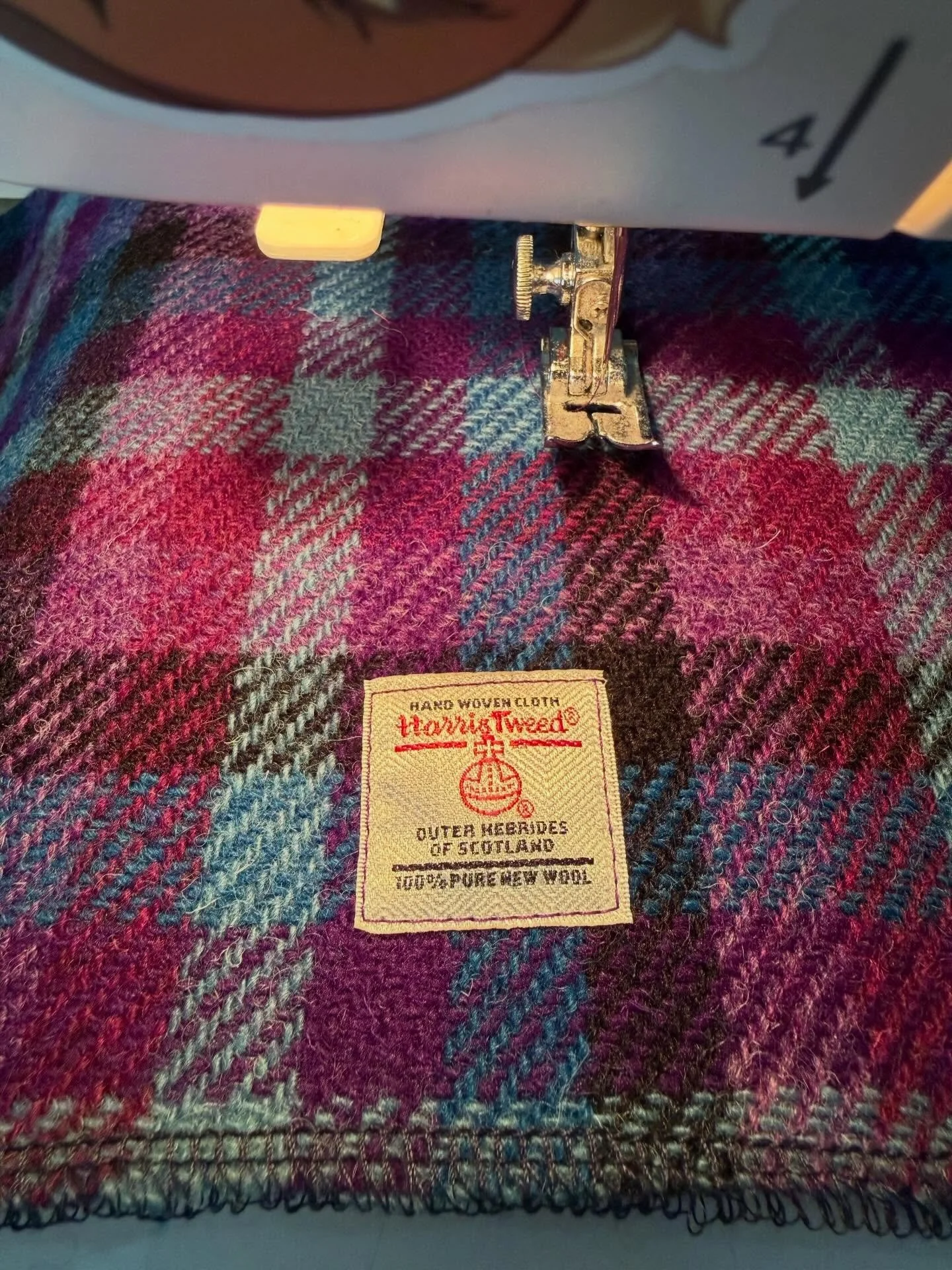 Sewing up the final Harris Tweed pattern for @newenglandfarmandfiber today!  Have you got your tickets??