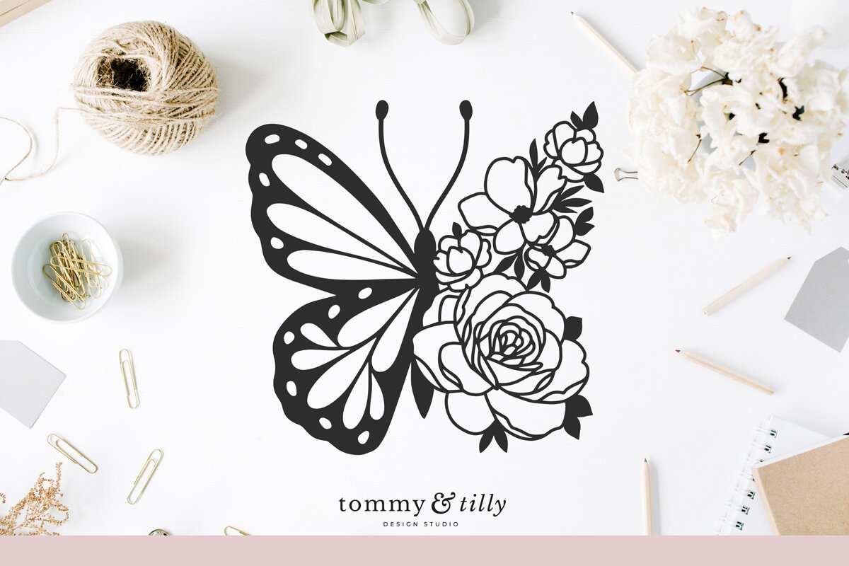 Download Free Svg Flower Butterfly Cutting File For Cricut And Silhouette Cameo Vinyl Projects Tommy Tilly Design