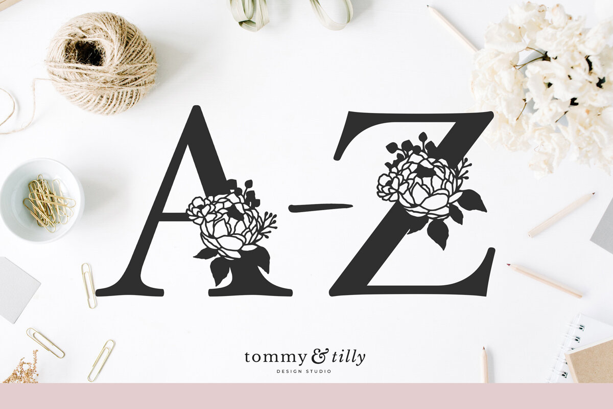 Download Free Svg Floral Alphabet Cutting File For Cricut And Silhouette Cameo Vinyl Projects Tommy Tilly Design