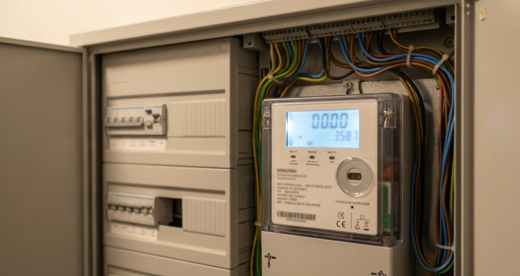 Digitaler Zweirichtungszähler im Zählerschrank für den Betrieb eines Balkonkraftwerks