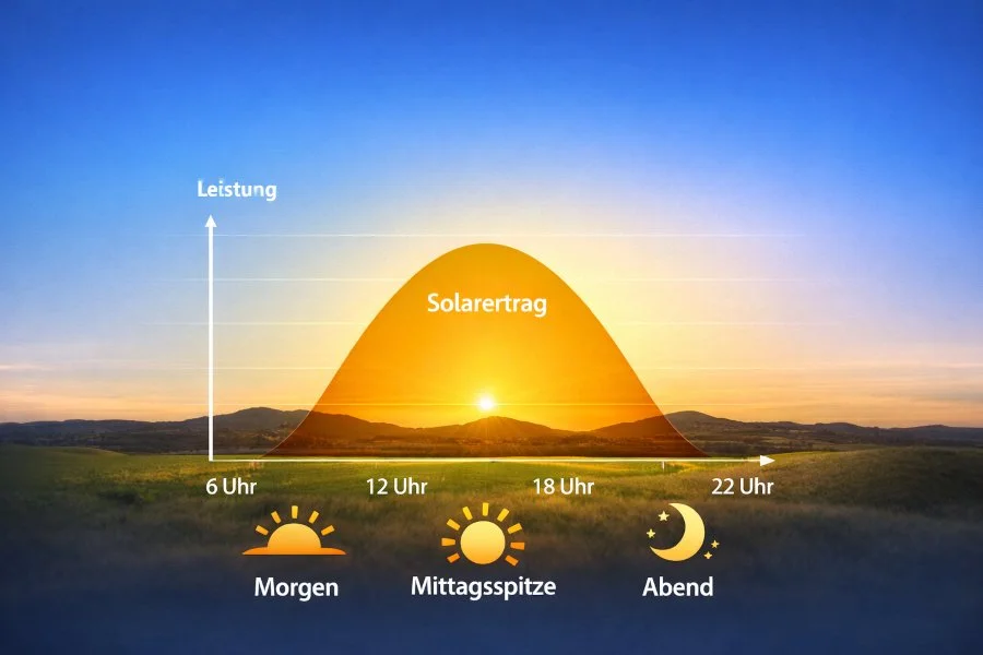 Grafik zur maximalen Leistung eines Balkonkraftwerks