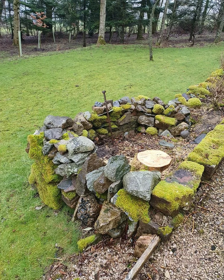 Removing a stump left from an Ash tree we removed earlier in the year, which has now been replaced by a new Birch tree.
