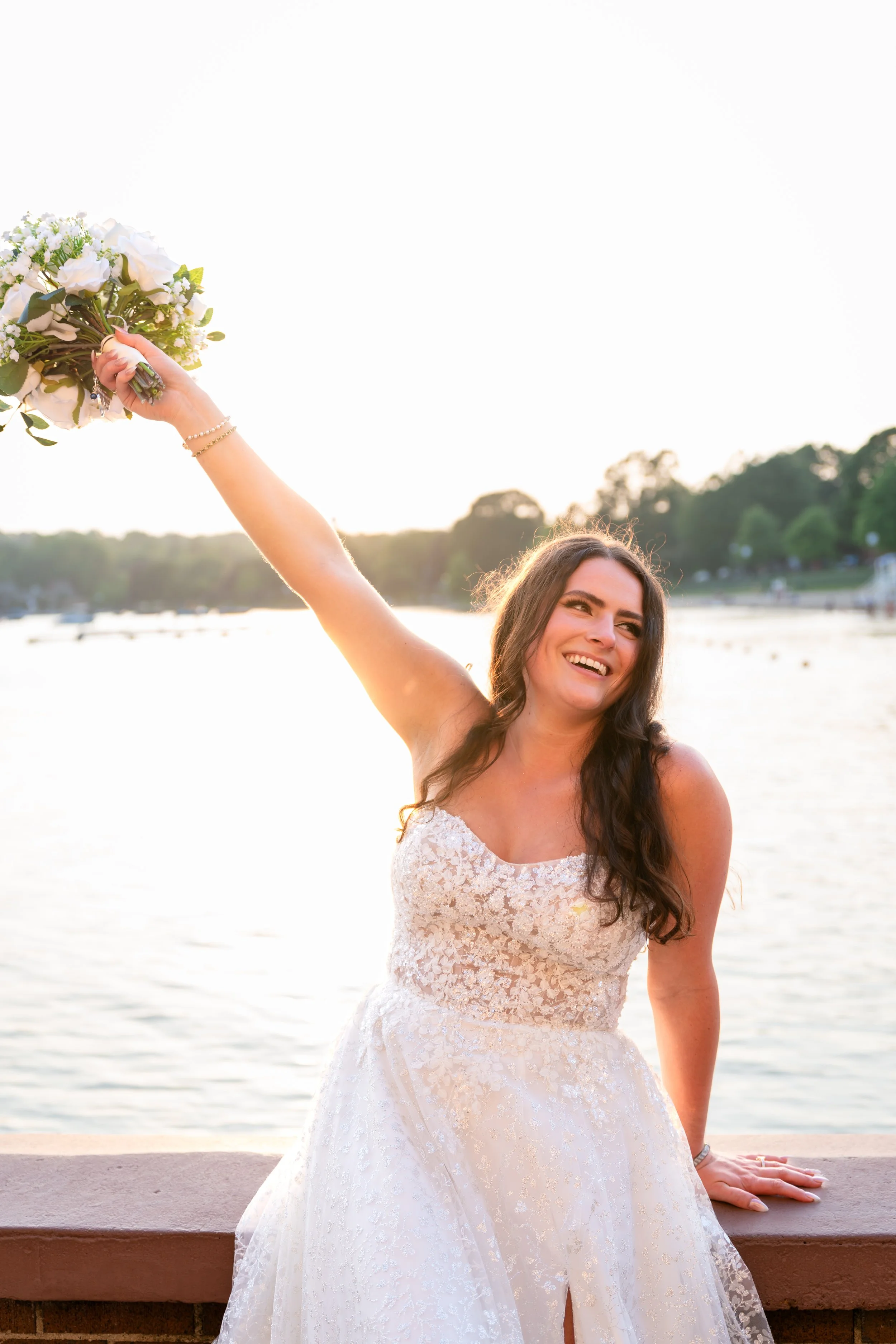 A bride with a bouquet