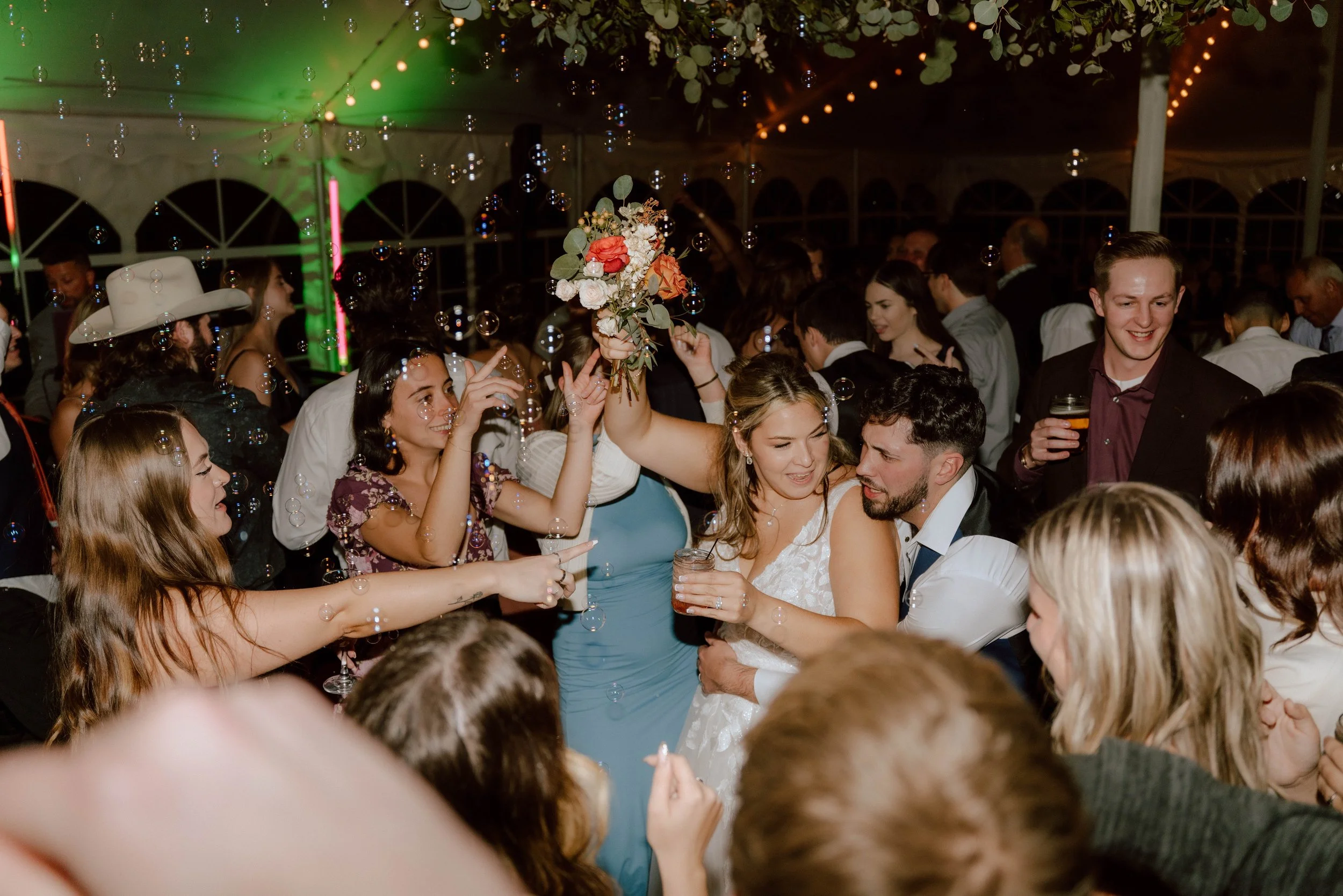 A wedding dance party