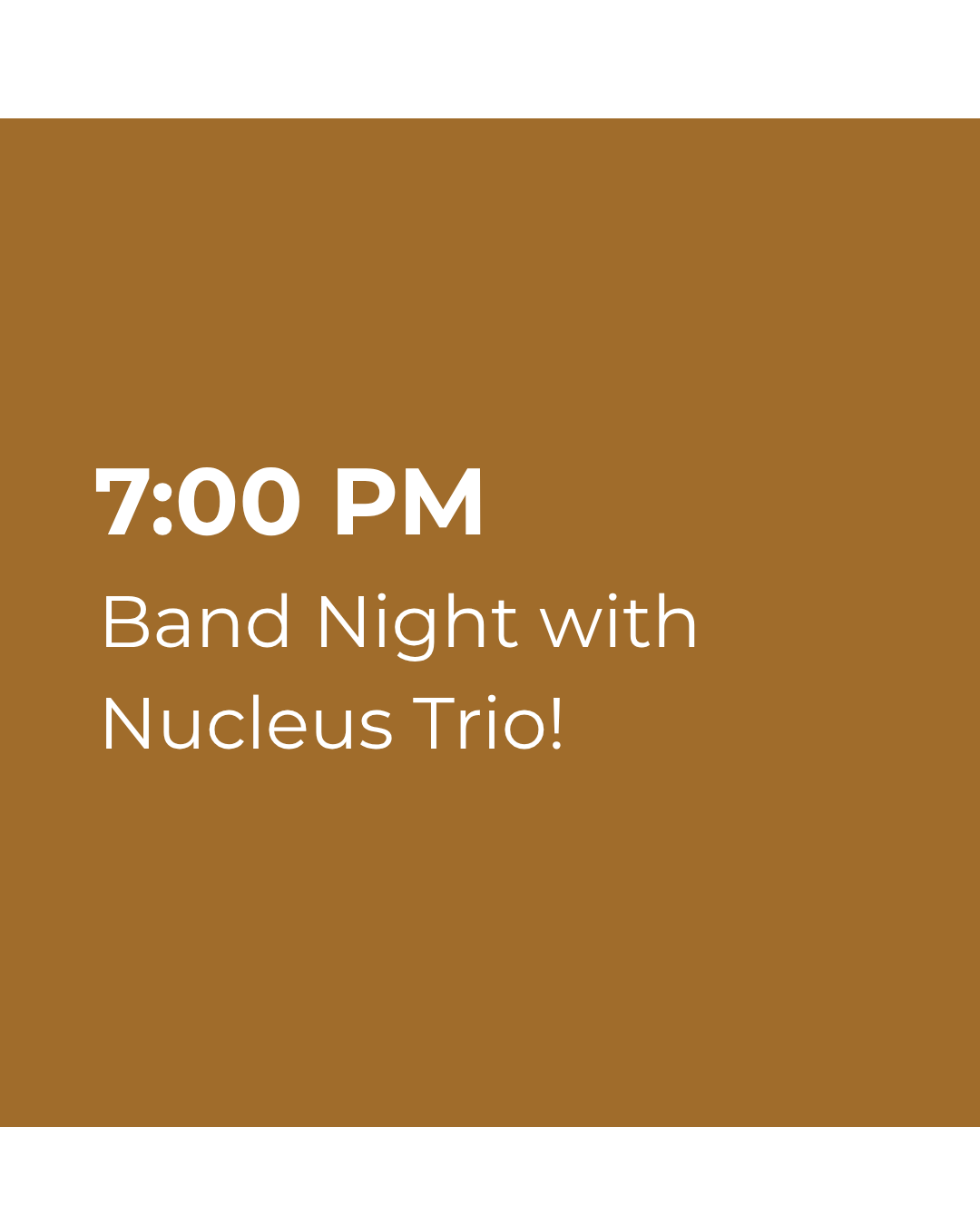 Band Night with Nucleus Trio