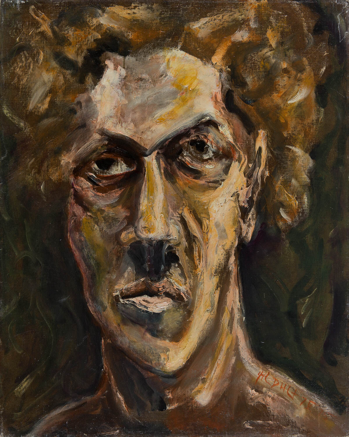    Self Portrait    Oil on Linen  |  30 x 24 inches  |  1975  |  Private Collection 