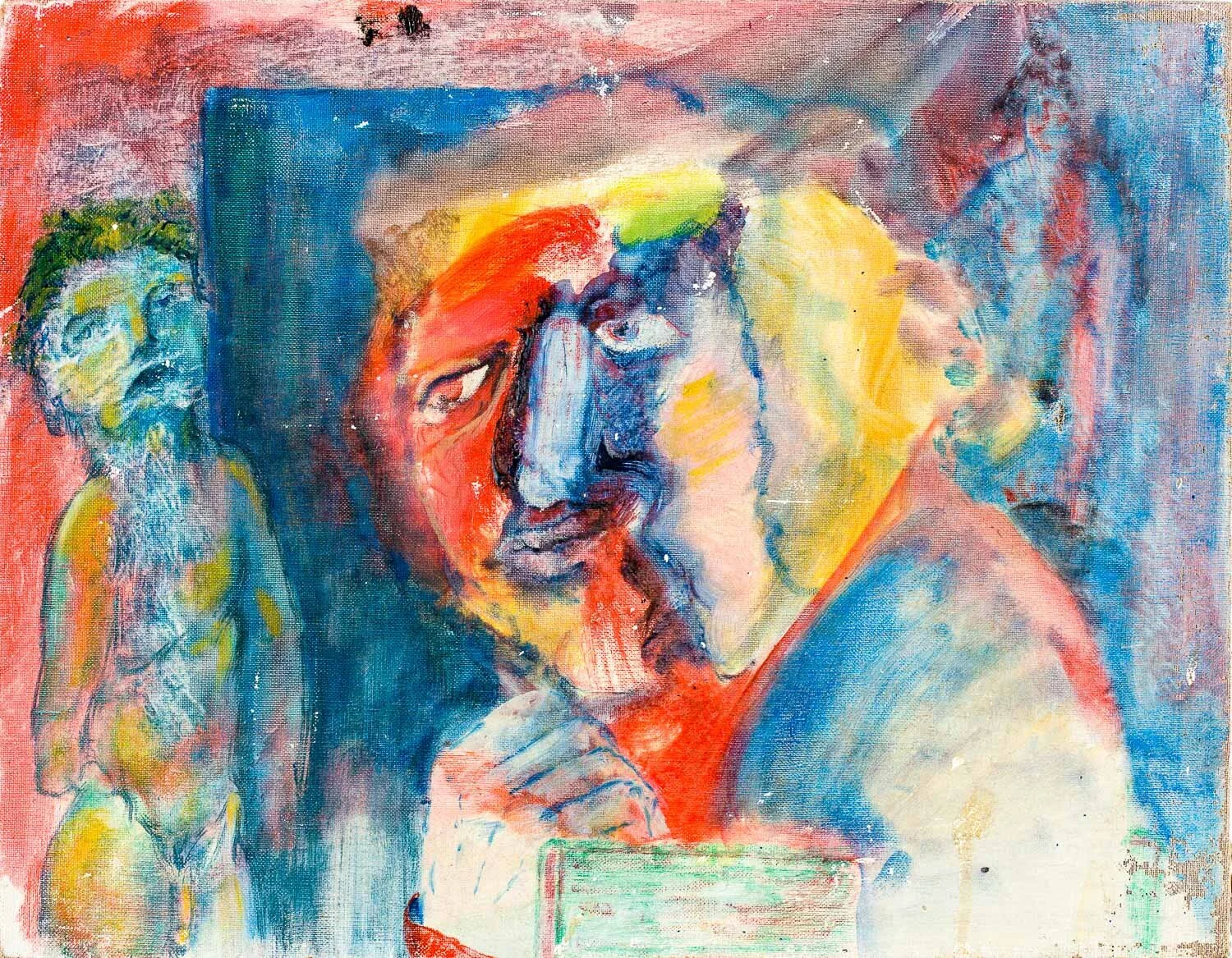    Alchemist: Double Self Portrait    Oil on Linen  |  14 x 18 inches  |  1974  |  $1,400 