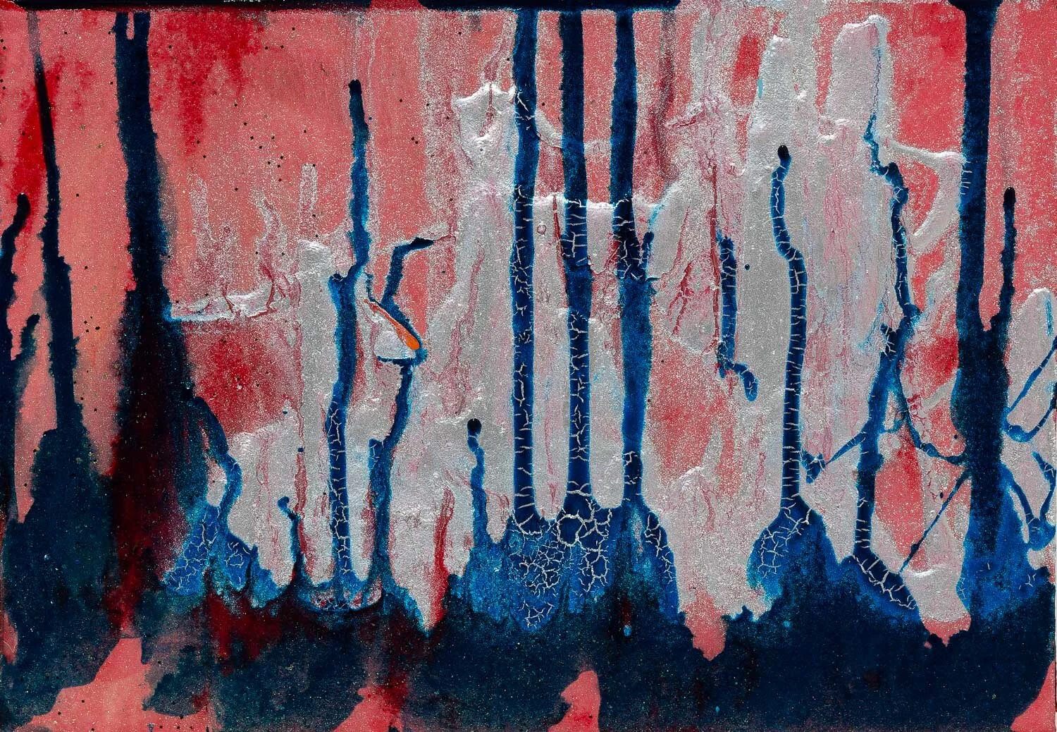 Crackle Alchemical acrylic and urethane on Arches Grain Rough | 12 x 16 inches | 2021 | $1,750