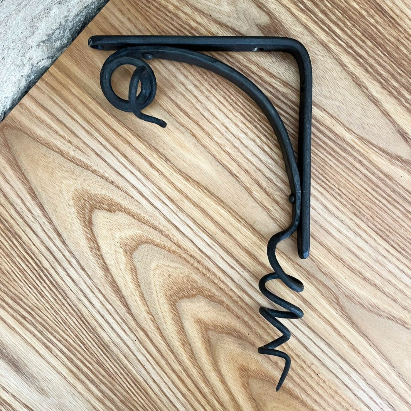 handmade forged curling vine shelf brackets