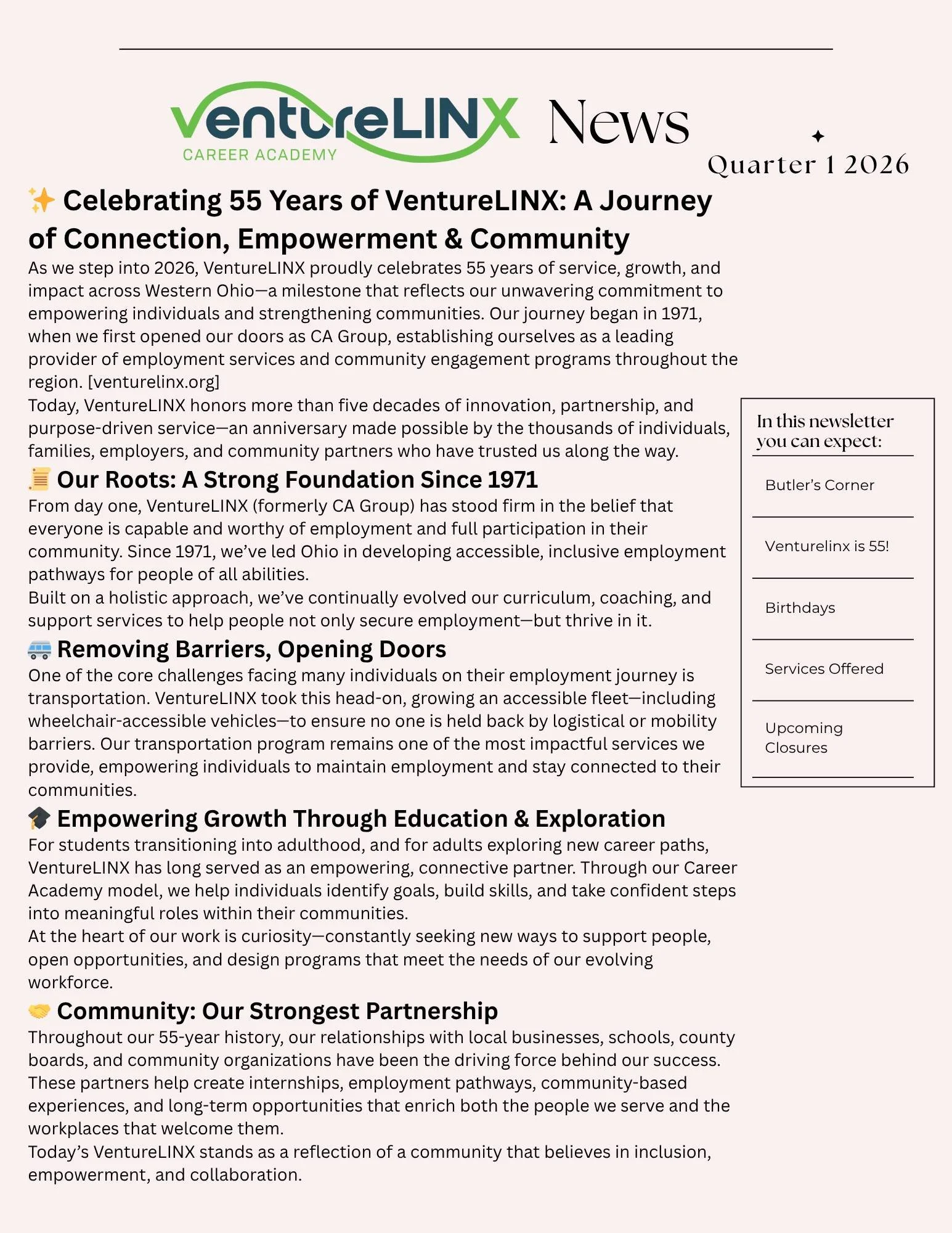 2026 Quarter 1 Newsletter