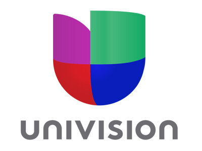 Univision Logo in Purple, Green, Red, and Blue