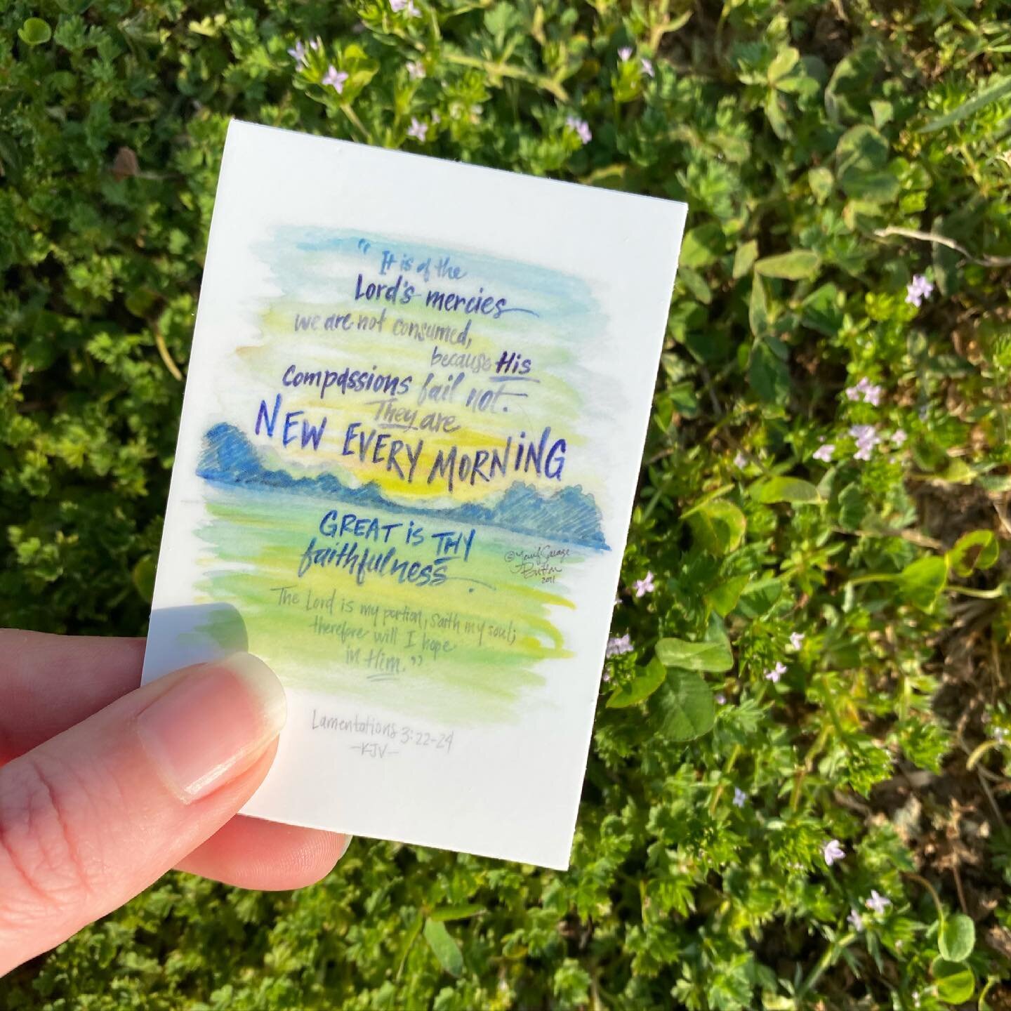 New tiny stickers just in!! I&rsquo;m excited about them, so I&rsquo;m going to include one (FOR FREE) in every order from our online shop this week! 🎉
Lamentations 3:22-24
&ldquo;
It is of the LORD'S mercies that we are not consumed, because his co