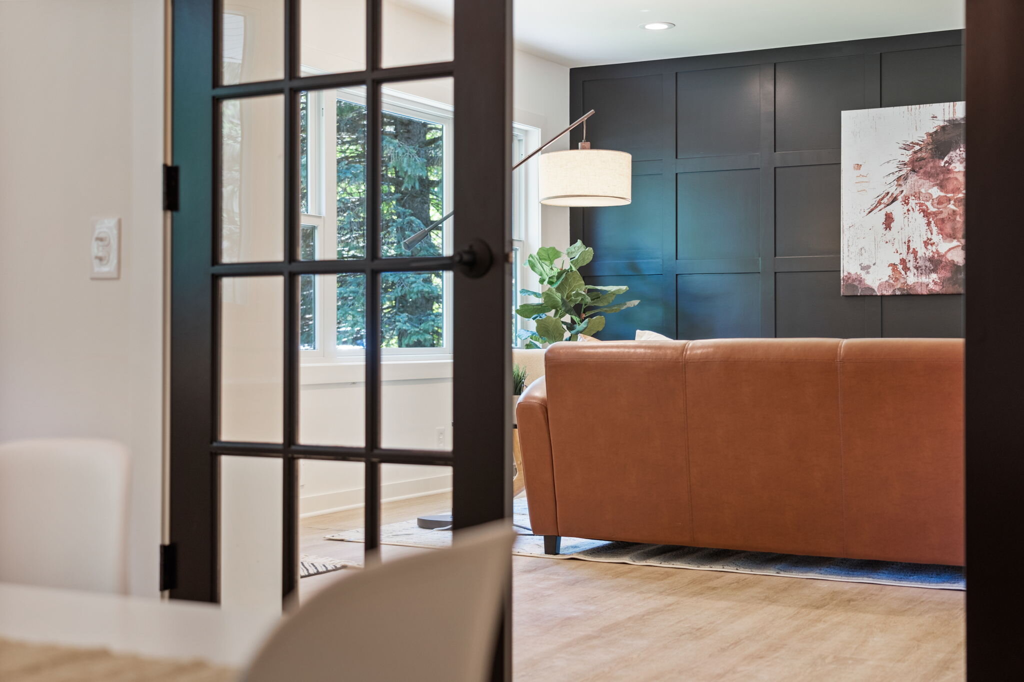 Minnesota Rambler Home Remodel and Design Modern Black Office Doors