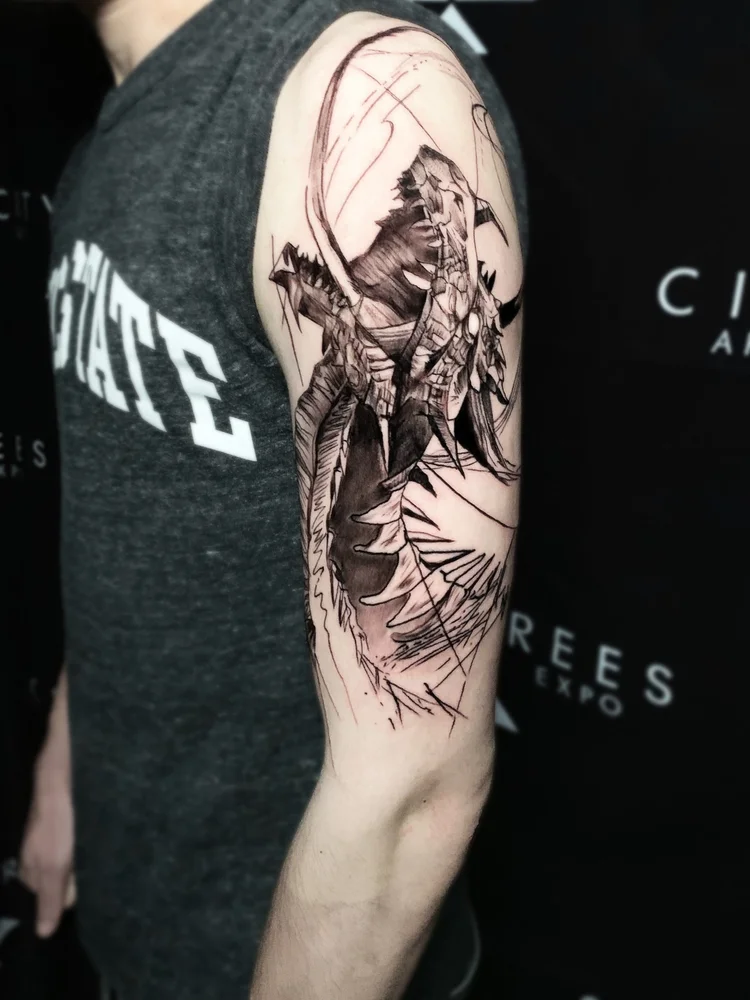 Black and Gray Tattoo by Saul Gutierrez