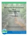 Cover page of a publication titled 'Multifamily Building Sustainability Series,' featuring a background of a lush green landscape with a water body and a forested area.