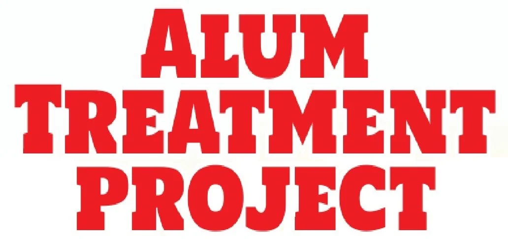 Bold red text reading 'Alum Treatment Project' on a white background.