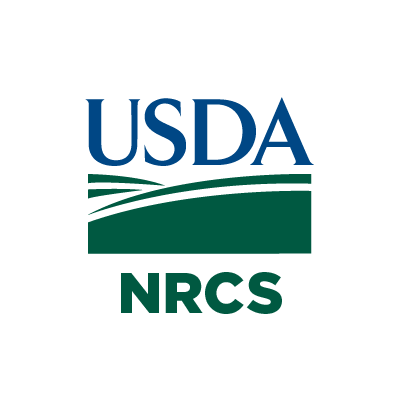 USDA NRCS logo with blue US Department of Agriculture text, green fields graphic, and green NRCS text.