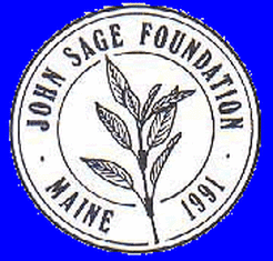 Seal of the John Sage Foundation, founded in 1991 in Maine, featuring a plant with multiple leaves.