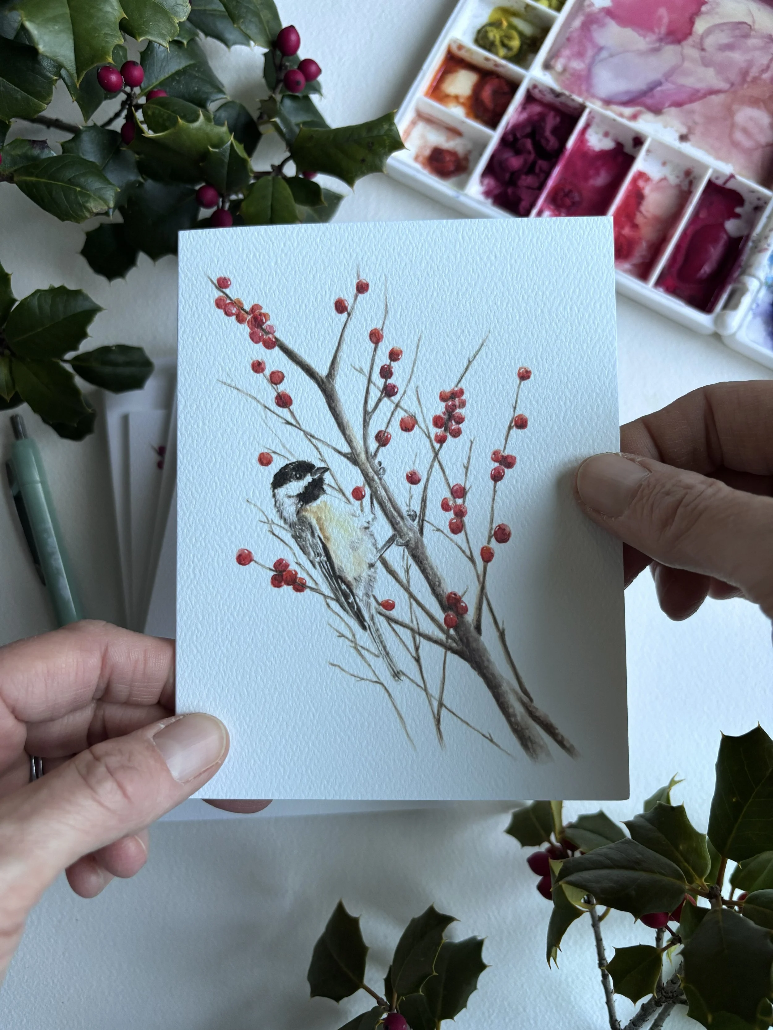 Chickadee Fold-over Cards