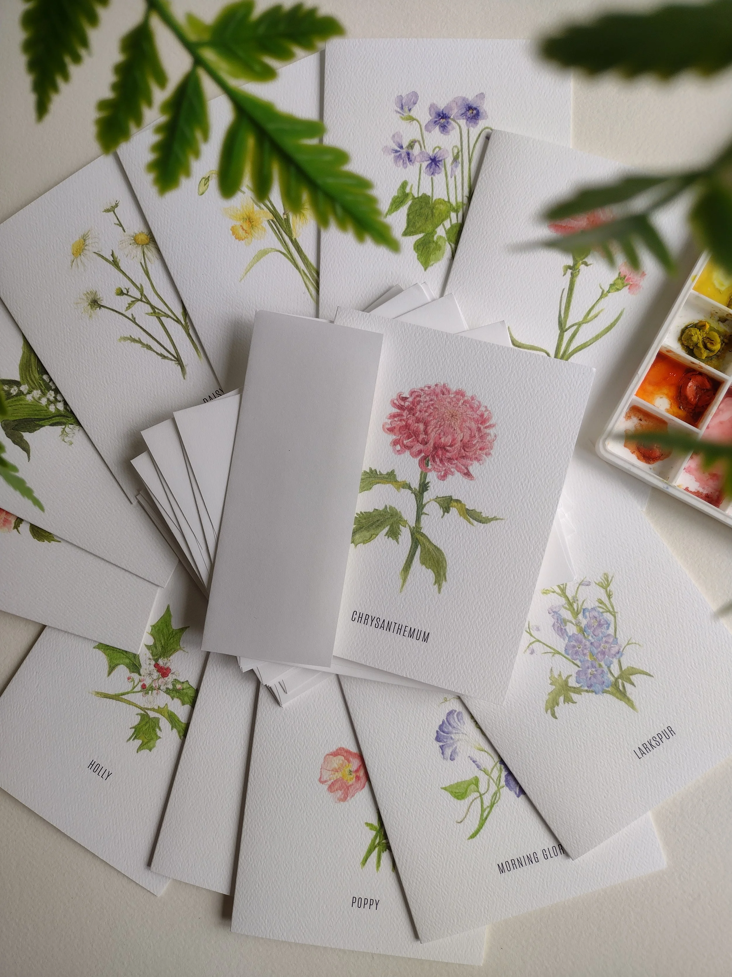 Month Flower Fold-over Cards