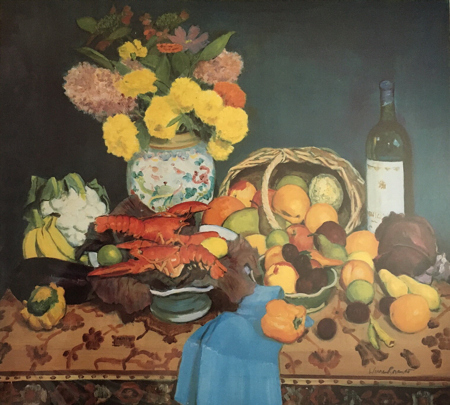 Warren Brandt: "Still Life with Vegetables and Flowers"