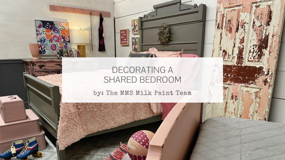 Decorating a shared girl’s bedroom in pink and gray using Miss Mustard Seed’s Milk Paint