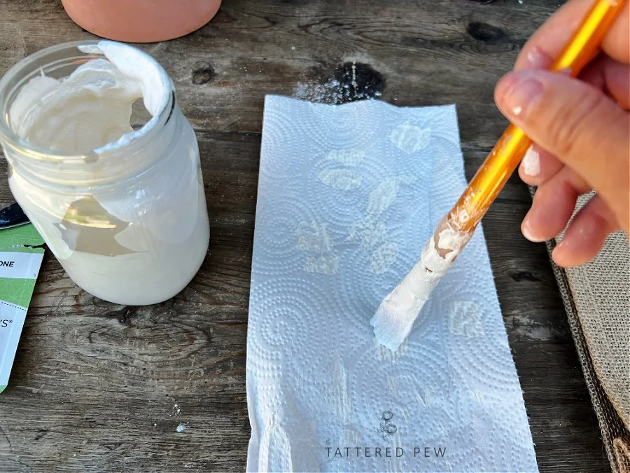 How To Stencil A Burlap Bag With Miss Mustard Seed’s® MilkPaint™ — Miss