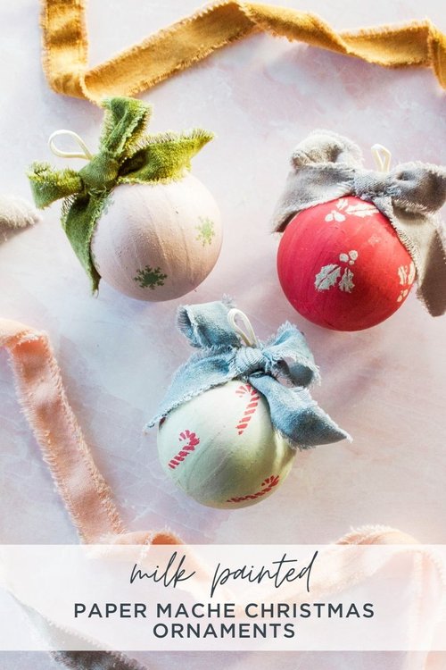 DIY Paper Mache Christmas Ornament Balls — Miss Mustard Seed\'s ...