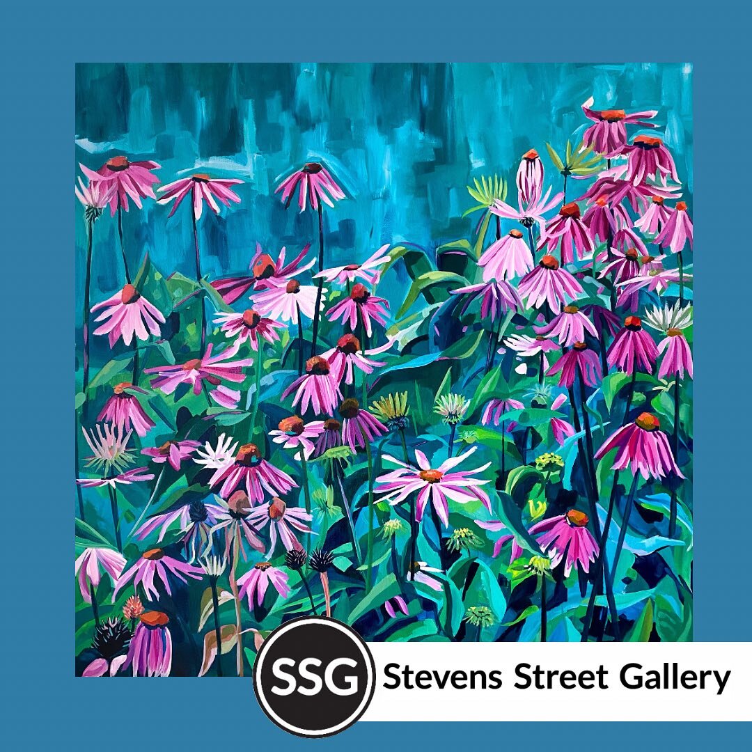 A little journey to Yandina to visit &ldquo;Colour Pop&rdquo; might be just what the doctor ordered 🧡🩵💚🩷
&ldquo;Tell the bees the flowers are dancing&rdquo; (90cm x 90cm) exhibiting now at @stevensstreetgallery 
.
.
.
.
.
#artoftheday #artforyour