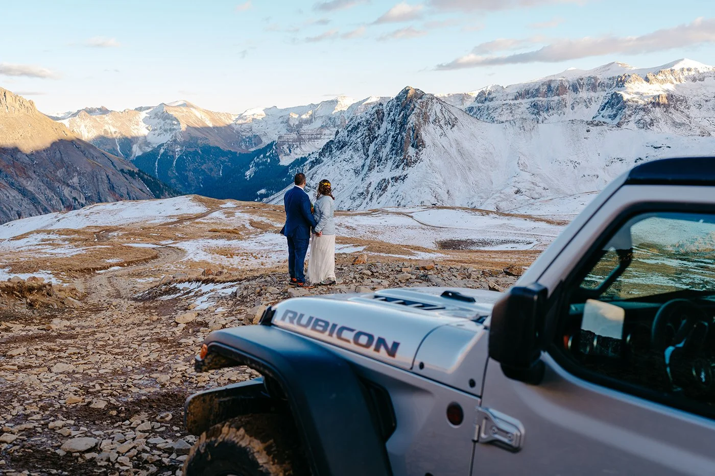couple eloping in the San Juan mountains