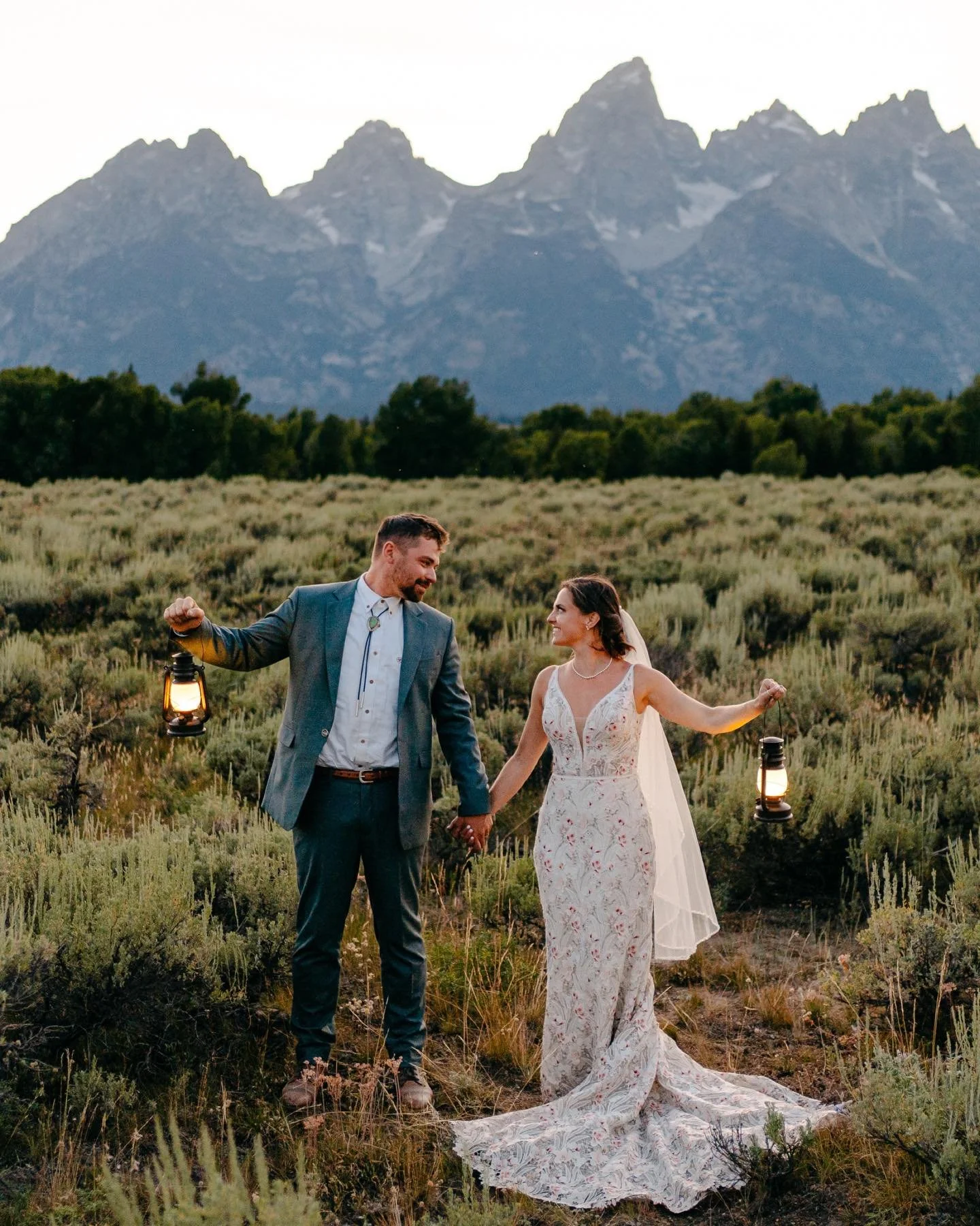 Eloping in the Tetons is raw, wild, and incredibly cinematic. The jagged peaks rise straight from the valley floor, creating a dramatic backdrop that feels both peaceful and powerful.

Most elopements take place in Grand Teton National Park, which re