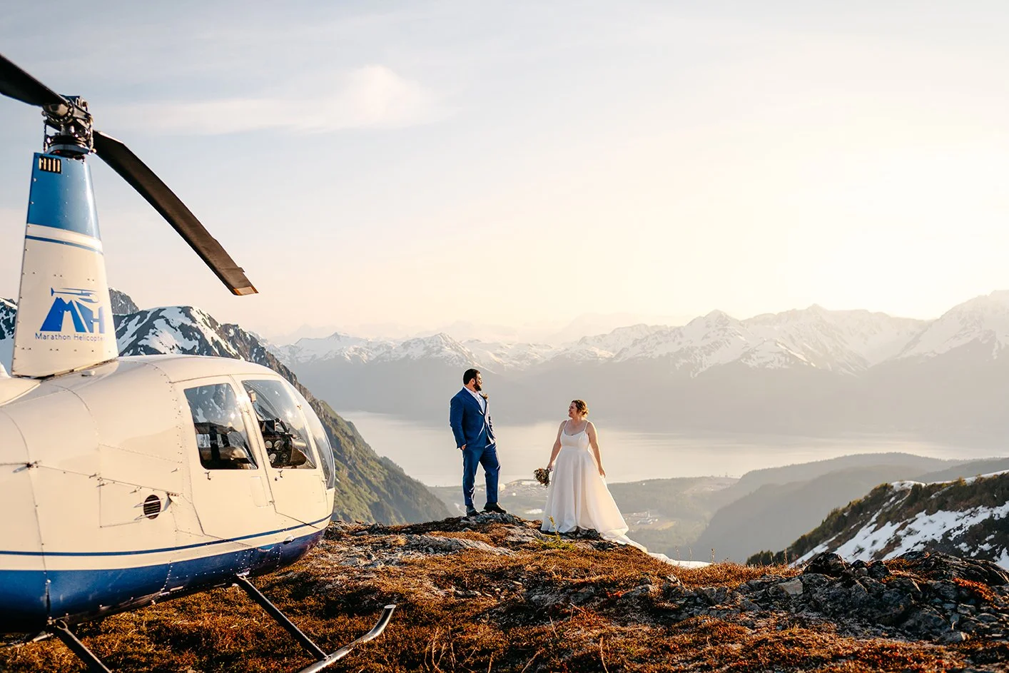 helicopter elopement in the mountains of Kenai Fjords