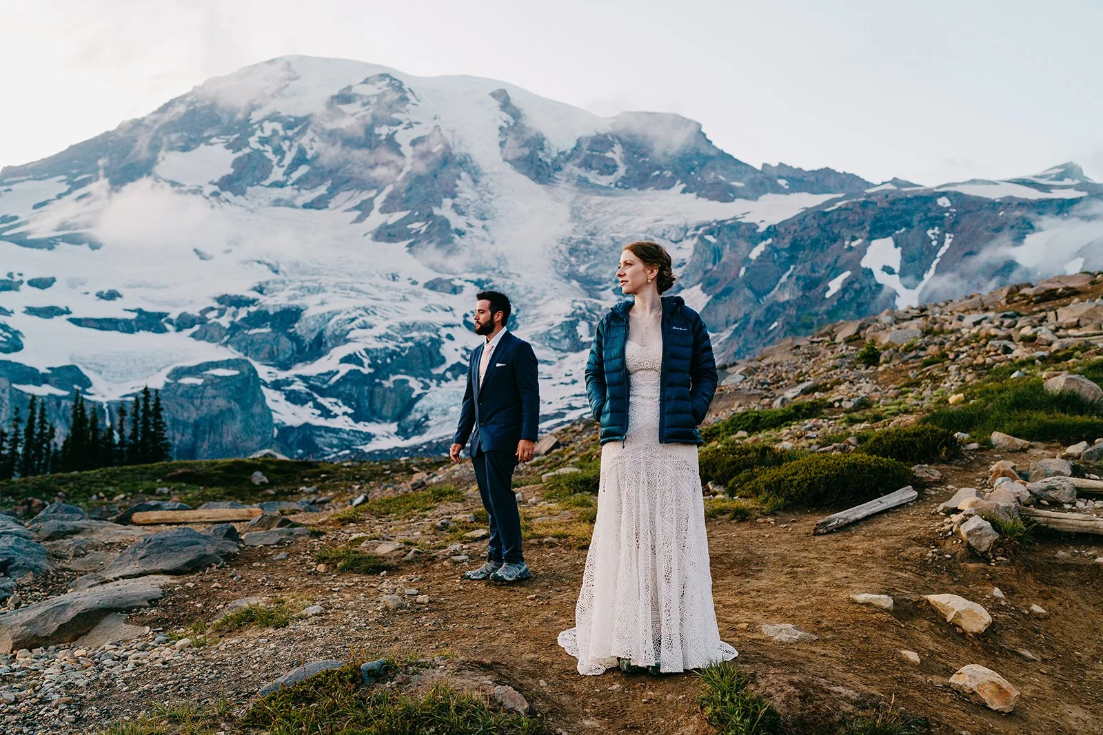 couple hiking alta visit for their wedding