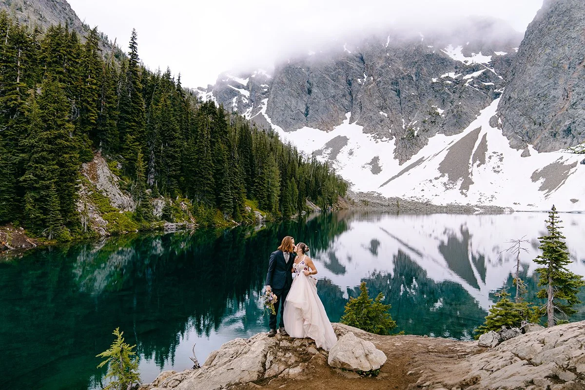 couple getting married at blue lake washington