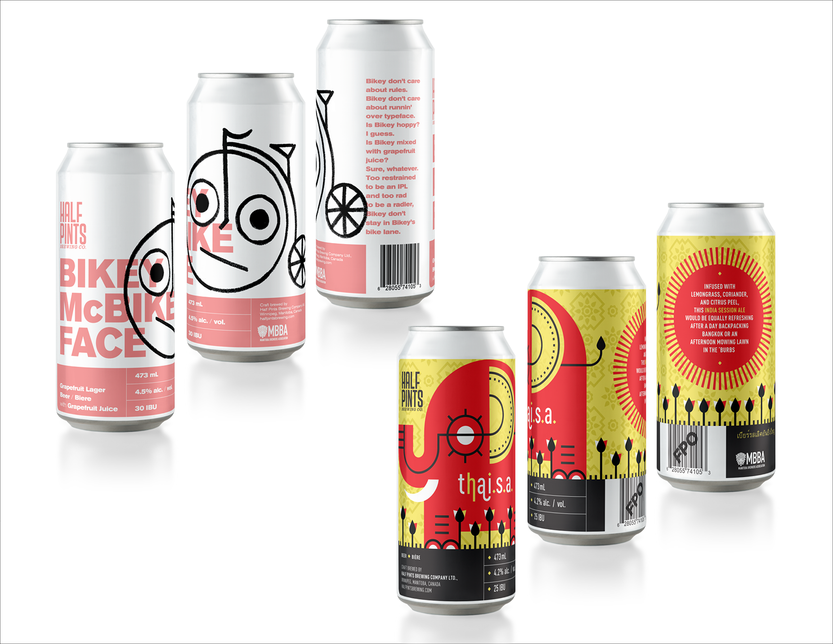 2/2
Client: Half Pints Brewing Co. • Agency: Tétro • My Role: Lead Designer
A couple label designs for Half Pints Brewing Co. When given the beer name Bikey McBikeface and full creative freedom, a derpy penny-farthing bike character just seemed li